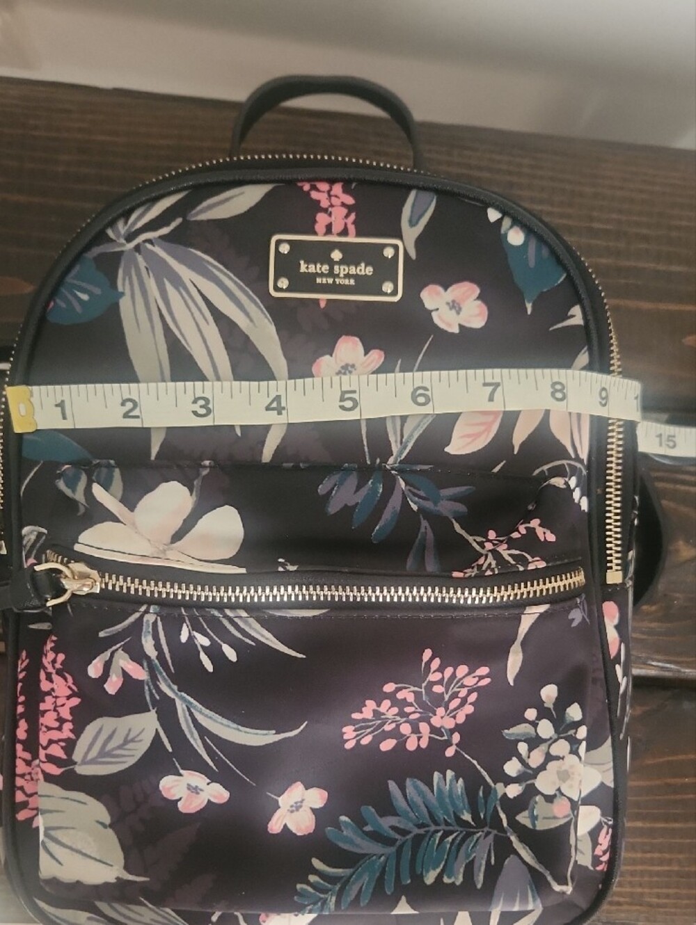 Kate Spade Black Floral Mini Backpack - Picture 9 of 14